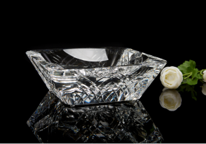 European square crystal fruit tray